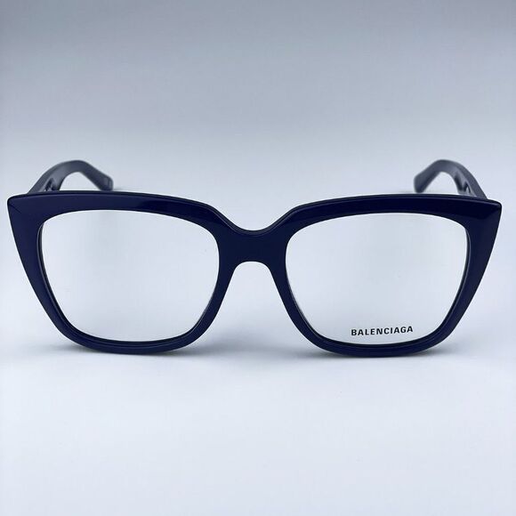 NEW Balenciaga BB0062O 006 Dark Blue Logo Square Women Eyeglasses - Picture 11 of 11